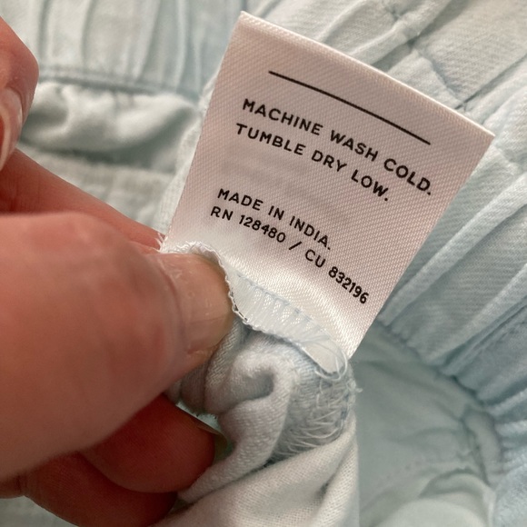 NWT Pact Denim Chambray Paper bag Shorts organic cotton light blue Large L - Picture 12 of 12